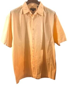 Ombré Orange Button-Down Camp Shirt Size Men’s Large
